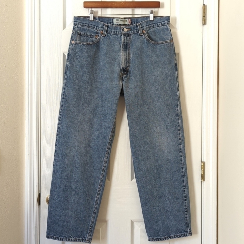 Levi's Y2K 550 Classic Medium Wash Relaxed Fit Straight Leg Denim Jeans 36 x 30